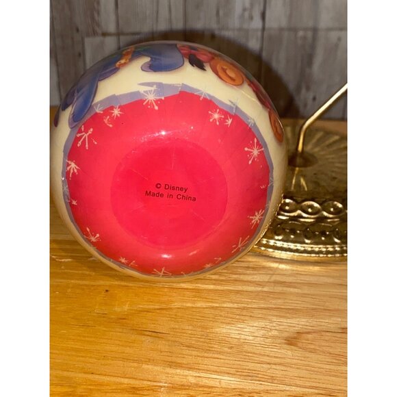 Disney Winnie The Pooh Eeyore Christmas Ornament With Gold Ribbon Decoupage Look - Picture 7 of 7